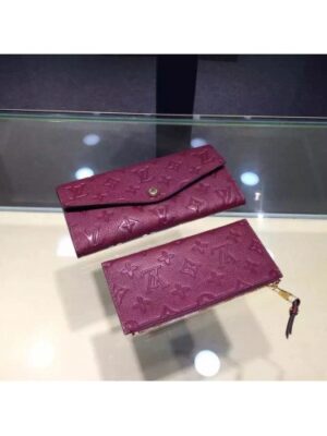 Louis Vuitton Replica Monogram Empreinte Sarah Wallet Fuchsia