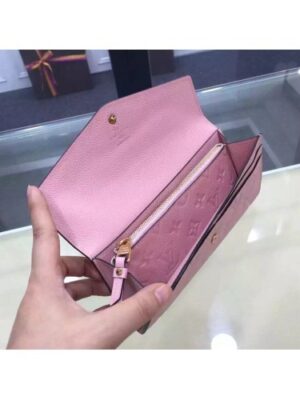 Louis Vuitton Replica Monogram Empreinte Sarah Wallet Pink