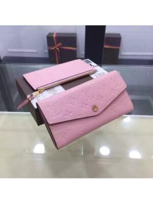 Louis Vuitton Replica Monogram Empreinte Sarah Wallet Pink