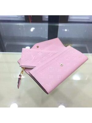 Louis Vuitton Replica Monogram Empreinte Sarah Wallet Pink