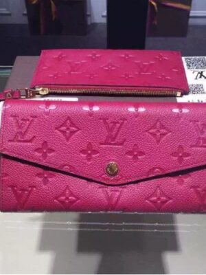 Louis Vuitton Replica Monogram Empreinte Sarah Wallet Rosy