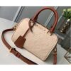 Louis Vuitton Replica Monogram Empreinte Speedy Bandouliere 20 Bag Creme Caramel 2019