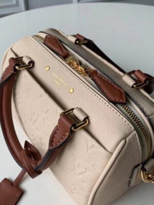 Louis Vuitton Replica Monogram Empreinte Speedy Bandouliere 20 Bag Creme Caramel 2019