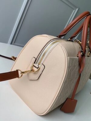 Louis Vuitton Replica Monogram Empreinte Speedy Bandouliere 25 Bag M44736 Creme Caramel 2019