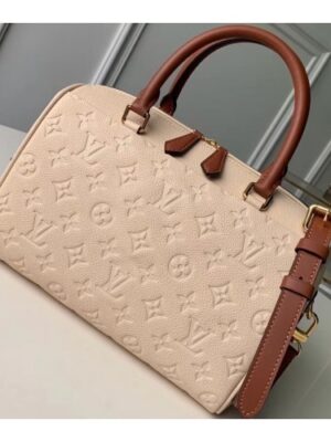 Louis Vuitton Replica Monogram Empreinte Speedy Bandouliere 30 Bag Creme Caramel 2019