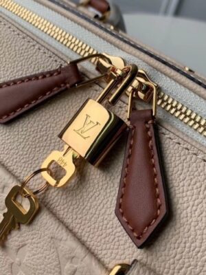 Louis Vuitton Replica Monogram Empreinte Speedy Bandouliere 30 Bag Creme Caramel 2019