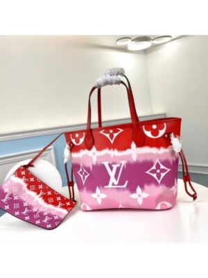 Louis Vuitton Replica Monogram Giant Canvas LV Replica Escale Neverfull MM Tote Bag M45127 Rouge Red