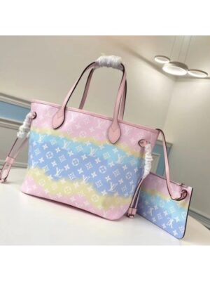 Louis Vuitton Replica Monogram Giant Canvas LV Replica Escale Neverfull MM Tote Bag M45270 Pastel Pink