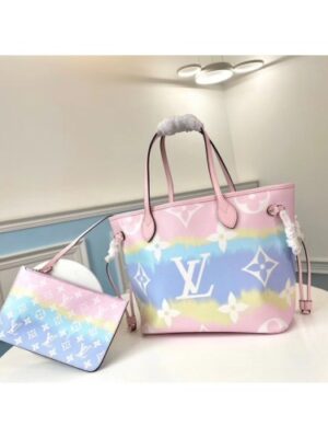 Louis Vuitton Replica Monogram Giant Canvas LV Replica Escale Neverfull MM Tote Bag M45270 Pastel Pink