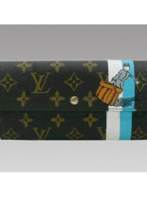 Louis Vuitton Replica Monogram Groom Wallet with Zip Pocket Blue