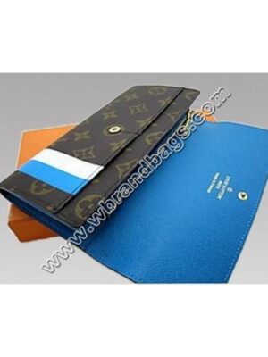 Louis Vuitton Replica Monogram Groom Wallet with Zip Pocket Blue