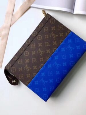 Louis Vuitton Replica Monogram Pacific Blue Split Pochette Voyage MM Bag M63066 2018