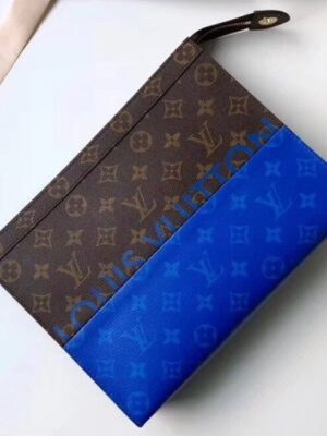 Louis Vuitton Replica Monogram Pacific Blue Split Pochette Voyage MM Bag M63066 2018