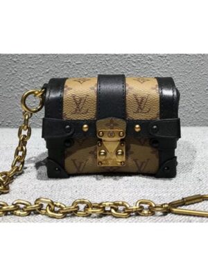 Louis Vuitton Replica Monogram Reverse Canvas Mini Malle Chain Bag 2018