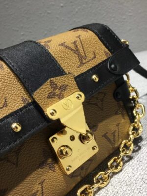 Louis Vuitton Replica Monogram Reverse Canvas Small Malle Chain Bag 2018