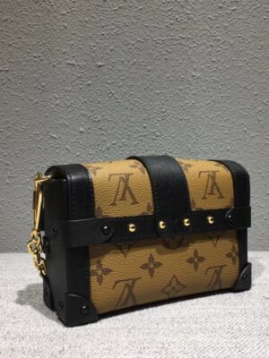 Louis Vuitton Replica Monogram Reverse Canvas Small Malle Chain Bag 2018