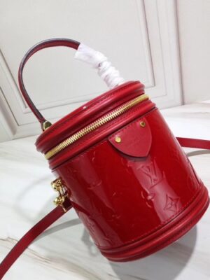 Louis Vuitton Replica Monogram Vernis Leather Canvas Cannes Beauty Case Bucket Bag M53998 Rouge 2019