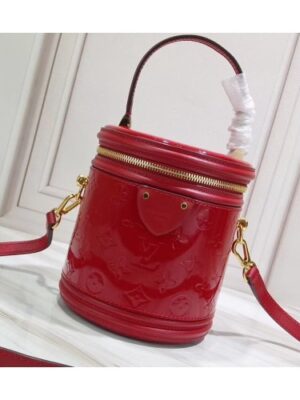 Louis Vuitton Replica Monogram Vernis Leather Canvas Cannes Beauty Case Bucket Bag M53998 Rouge 2019