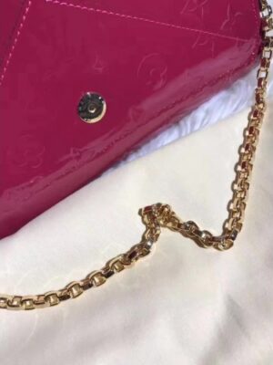 Louis Vuitton Replica Monogram Vernis Leather Envelope Clutch on Chain M90990 Dark Red