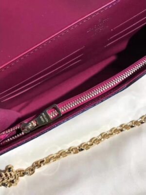 Louis Vuitton Replica Monogram Vernis Leather Envelope Clutch on Chain M90990 Dark Red