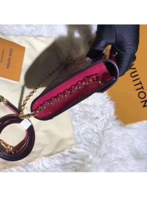 Louis Vuitton Replica Monogram Vernis Leather Envelope Clutch on Chain M90990 Dark Red