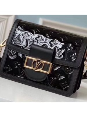 Louis Vuitton Replica Monogram Vernis Patent Leather Mini Dauphine Bag Black 2019