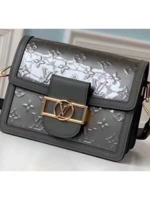 Louis Vuitton Replica Monogram Vernis Patent Leather Mini Dauphine Bag Gray 2019