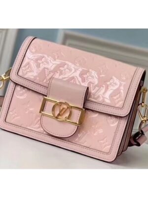 Louis Vuitton Replica Monogram Vernis Patent Leather Mini Dauphine Bag Pink 2019