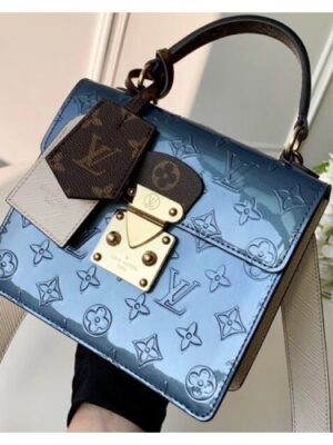 Louis Vuitton Replica Monogram Vernis Patent Leather Spring Street Bag M90373 Bleu Jean 2019