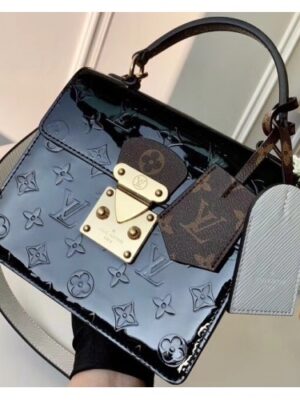 Louis Vuitton Replica Monogram Vernis Patent Leather Spring Street Bag M90375 Black 2019