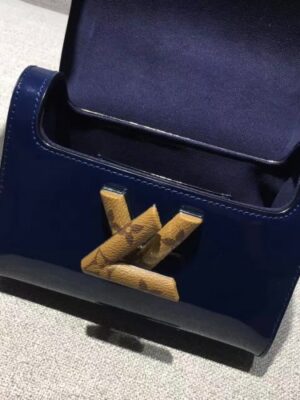 Louis Vuitton Replica Monogram Vernis Twist PM Bag Blue 2017