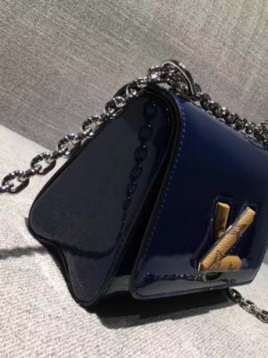 Louis Vuitton Replica Monogram Vernis Twist PM Bag Blue 2017