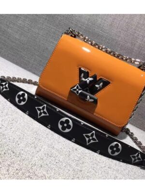 Louis Vuitton Replica Monogram Vernis Twist PM Bag Yellow 2017