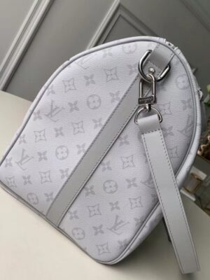 Louis Vuitton Replica Monogram White Canvas Chalk Keepall Bandouliere 50 Bag M44643 2019