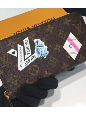 Louis Vuitton Replica Monogram Word Tour Zippy Wallet M60017 2017