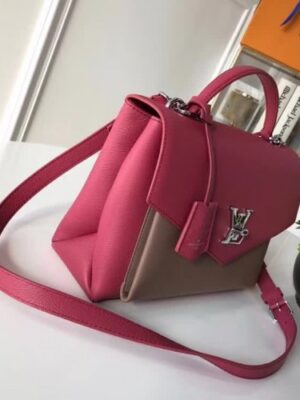 Louis Vuitton Replica Mylockme Top Handbag M51490 Pink/Grey 2018