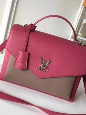 Louis Vuitton Replica Mylockme Top Handbag M51490 Pink/Grey 2018