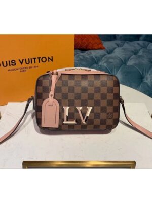 Louis Vuitton Replica N40179 LV Replica Santa Monica Bags Damier Ebene Canvas Pink