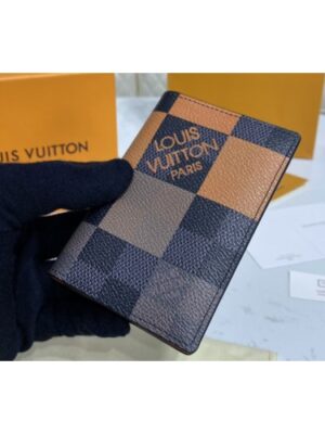 Louis Vuitton Replica N40422 LV Replica Pocket Organizer Wallet in Orange Damier Graphite Giant coated canvas