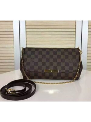 Louis Vuitton Replica N41129 Damier Ebene Canvas Favorite MM Bags