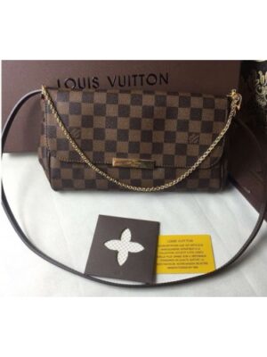 Louis Vuitton Replica N41129 Favorite MM Damier Ebene Canvas Bags