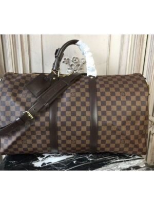 Louis Vuitton Replica N41427 Keepall Bandouliere 50 Damier Ebene Canvas Travel Bags