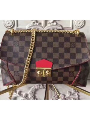 Louis Vuitton Replica N41597 Damier Ebene Canvas Caissa Clutch Bags Cherry