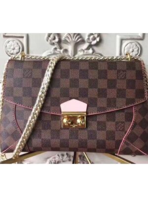 Louis Vuitton Replica N41597 Damier Ebene Canvas Caissa Clutch Bags Rose Ballerine