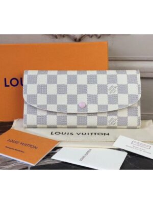 Louis Vuitton Replica N41625 Damier Azur Emilie Wallet Pink