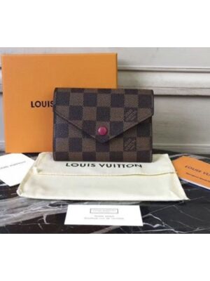 Louis Vuitton Replica N41659 Damier Ebene Canvas Victorine Wallet Red