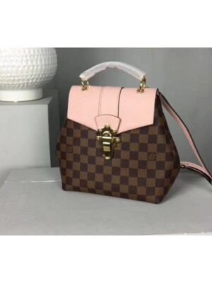 Louis Vuitton Replica N42262 Damier Ebene Canvas Clapton Backpack Pink