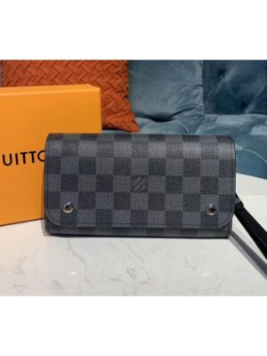 Louis Vuitton Replica N58080 LV Replica Kasai Wallet Damier Graphite Canvas