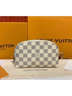 Louis Vuitton Replica N60024 LV Replica Cosmetic Pouch PM Bags Damier Azur Canvas