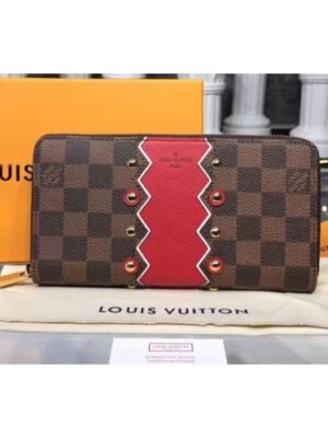 Louis Vuitton Replica N60145 LV Replica Damier Ebene Canvas Zippy Wallet